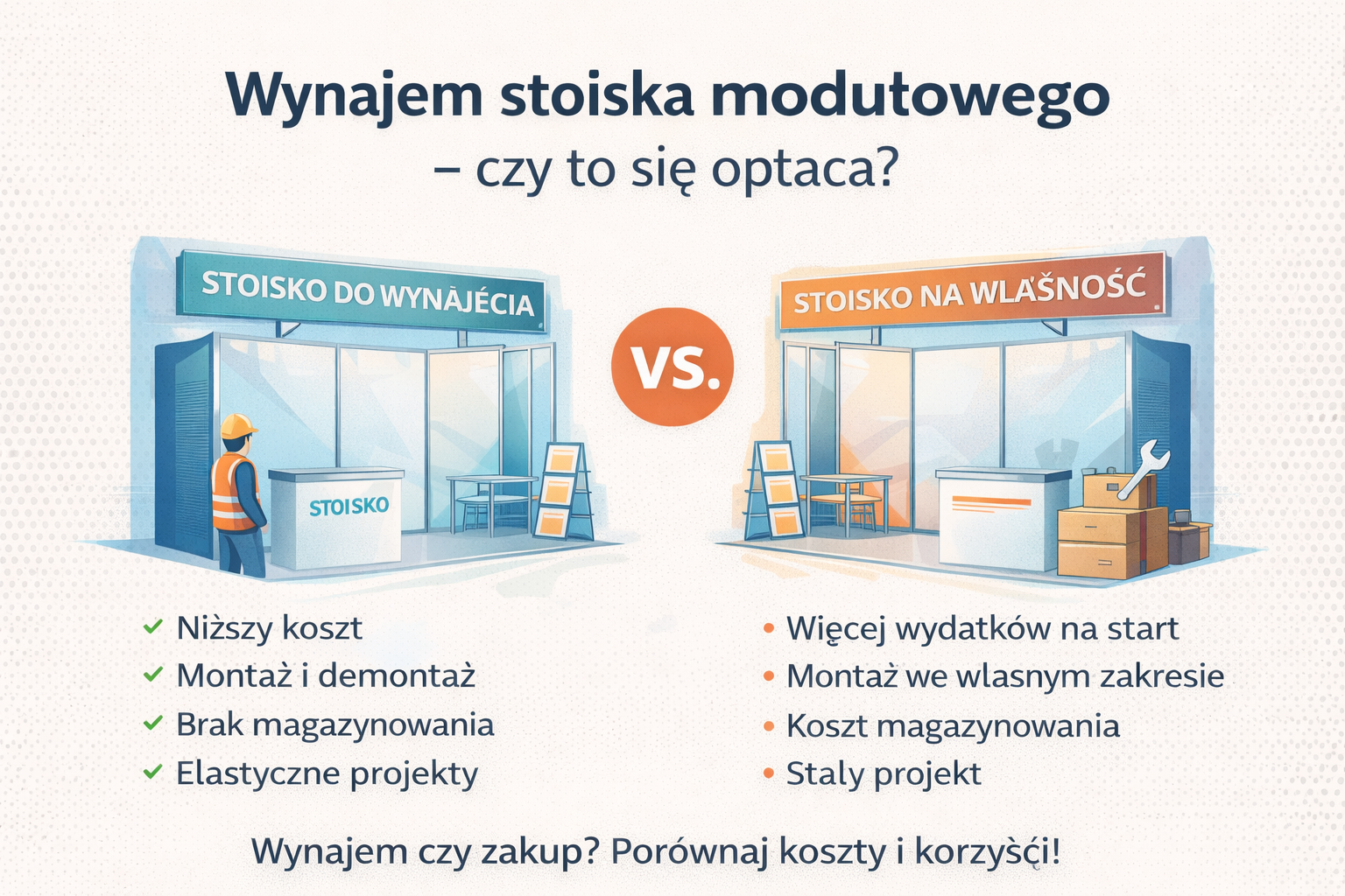 Modułowe stoiska targowe – czy warto je wynająć zamiast kupować?